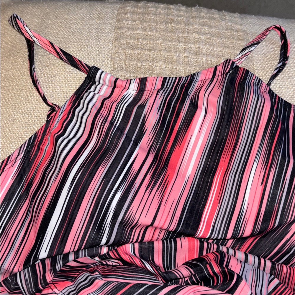 Tempt Me High Neck Ruched Sides Tummy Control Tankini Top - Picture 5 of 9